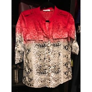 Calvin Klein Pink Accent Animal Print Top